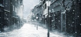 śnieżyca - Puste ulice i chodniki