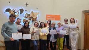 Uczestnicy kursu we Florencji - z Portugalii, Grecji, Bułgarii, Belgii i Polski